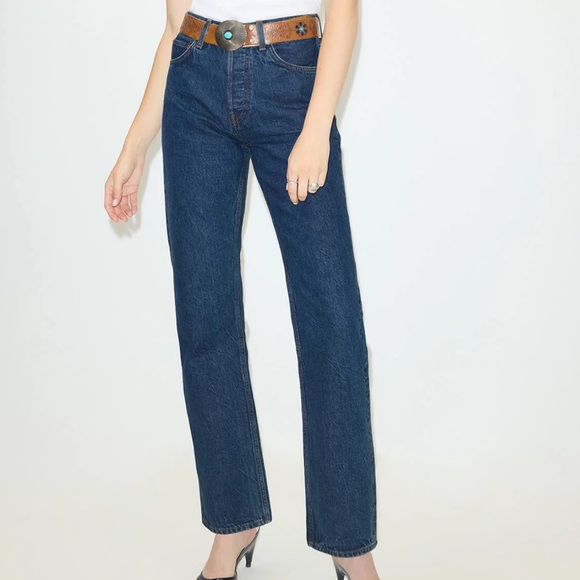 Re/Done Denim - RE/DONE 70s High Rise Stove Pipe Straight Leg Button Fly Jean--NWT—26